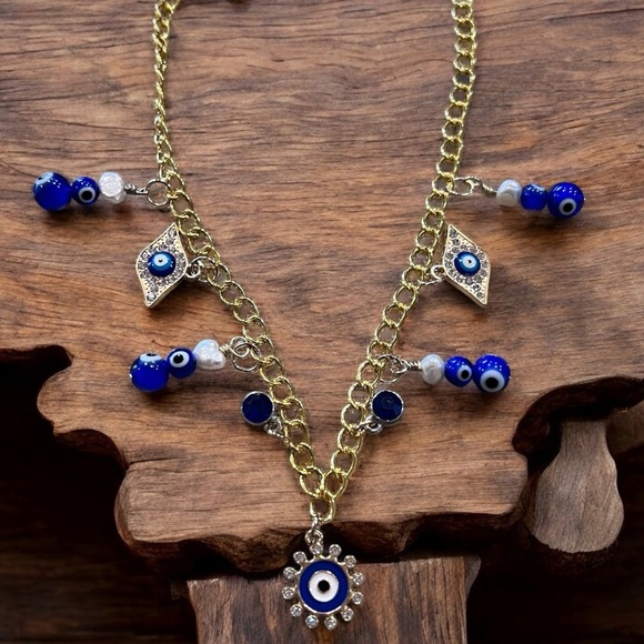Evil eye charm necklace. 19” - Picture 13 of 16
